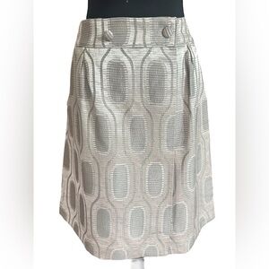 NWOT ANTONIO MELANI Silver Gold Geometric Wrap Skirt w/ Pockets